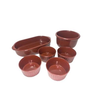 Imagem de Conjunto Feijoada Cozinha Restaurante 6 Peças - Cumbuca, 4 Ramequins e Travessa Plástico