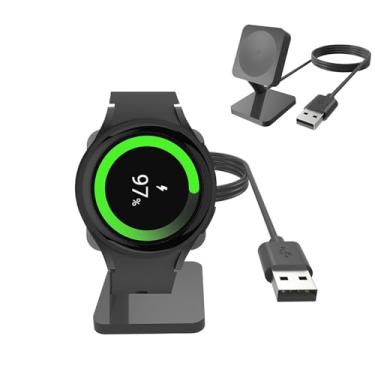 Imagem de Base de carregamento para Samsung Galaxy Watch 7/Ultra/6/6 Classic/5/5 Pro/4/4 Classic/3/Active 2/Active 1, suporte de carregamento magnético com cabo de carregador de 9,5 cm, base de carregamento