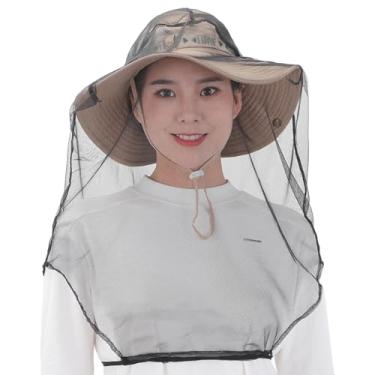 Imagem de Rede mosquiteira para uso (pacote com 3) – Rede de insetos extragrande para cabeça com malha fina, serve para todos os chapéus para acampamento, caminhada, pesca, jardinagem e safári | Proteção de