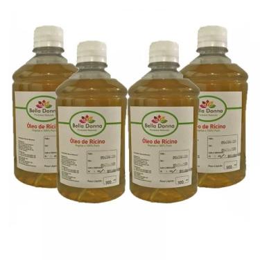 Imagem de 4 Óleo Rícino Puro C/ Laudo De Análise Cresc.de Cabelo 500ml - Bella D