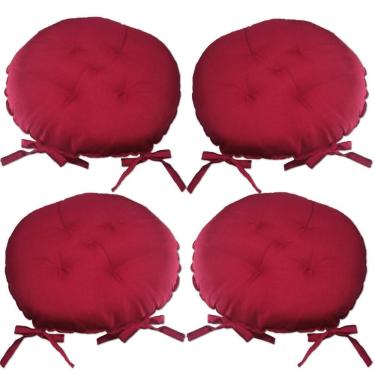 Imagem de Kit 04 Almofadas Futon Redondo Assento Para Cadeira 40X40 Ve