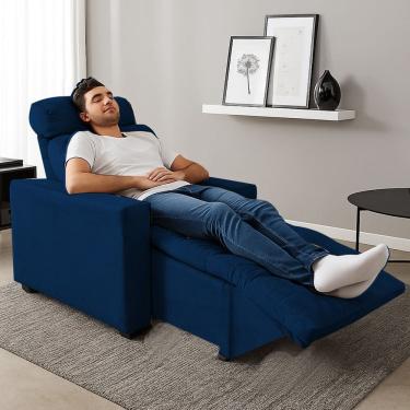 Imagem de Poltrona do Papai Retrátil e Reclinável Madri Marinho