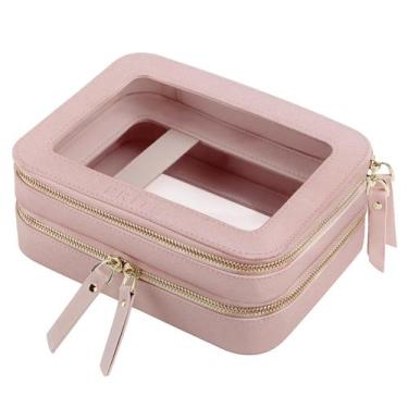 Imagem de Bolsa de maquiagem Prite Double Layer Waterproof Travel para mulheres