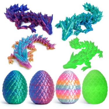 Imagem de Conjunto de brinquedos Dragon Egg KERIDAZPLY impresso em 3D com dragão