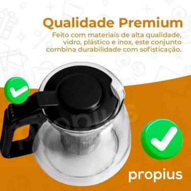 Imagem de Chaleira Bule Infusor 1L E 4 Xícaras Inox Café Chá Jarra