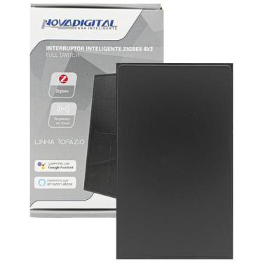 Imagem de Interruptor Inteligente Topázio Zigbee Novadigital 1 Tecla Botão Full 