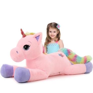 Imagem de Bicho de pelúcia Tezituor Giant Unicorn 110 cm rosa para crianças