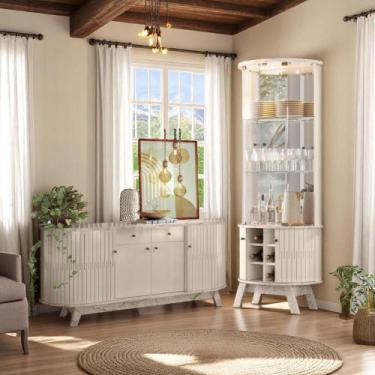 Imagem de Conjunto Mônaco c/ Cristaleira Marina Calacata/Off-White - Madetec