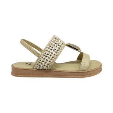 Imagem de Sandália Feminina Plataforma Baixa Calce Fácil Com Pedraria Chic Lançamento Dakota Y9711-Feminino