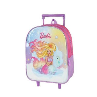 Imagem de Mochila de Rodinhas Barbie Sereia Escolar para Crianças - Fabuloso Ate