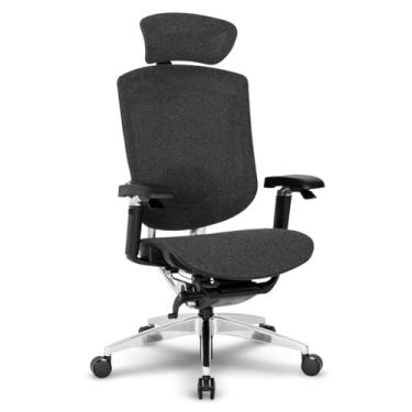 Imagem de Cadeira Escritório Ergonomica DT3 Iryna DF, em Tecido DT3 CashmereGA™,apoio de cabeça 3D,braços 5D(com alavancas para controle de altura e reclino),NR-1.(Grey)