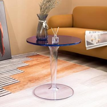 Imagem de Mesa de centro de design simples mesa de acrílico nórdica simples transparente mesa de chá varanda pequena mesa redonda criativa mesa de canto moderna pequena mesa de centro minimalista mesa lateral