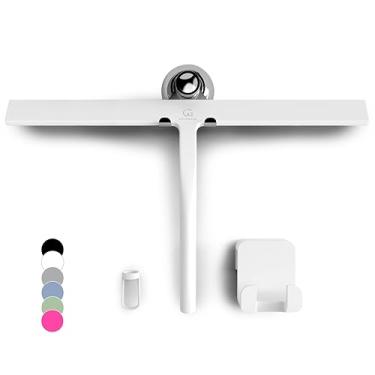 Imagem de GÜTEWERK Rodo de chuveiro para portas de vidro, rodo de janela de silicone, banheiro e limpeza de vidro - branco - 38 cm