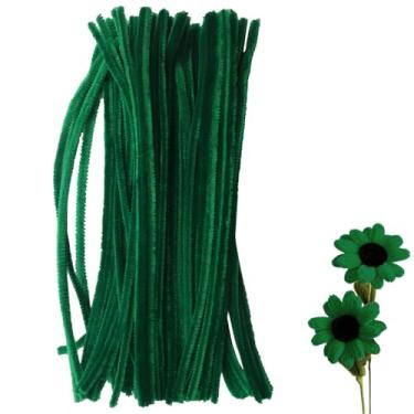 Imagem de Zorveiio 300 peças de limpeza de cachimbo suprimentos de artesanato a granel - verde escuro, hastes de chenille difusas de 30 polegadas para artesanato DIY, decorações, Halloween, Natal, Dia dos