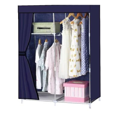 Imagem de Guarda Roupa Portatil Cabideiro Prateleira Sapateira Organizador Quarto Caixas Armario Praia Camping Cor:preto