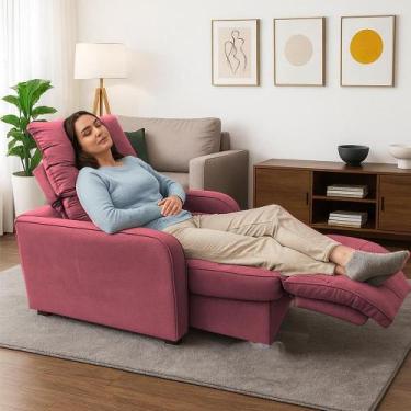 Imagem de Poltrona Retratil e Reclinavel Azera - Bl DECOR, rosa