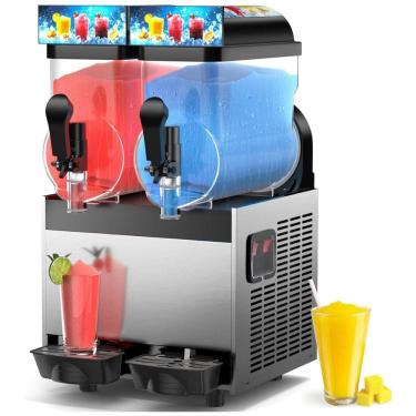 Imagem de Máquina de Raspadinha Drink Comercial Mojgar 30L com Luz LED, 15L 2 Tanques, Fazedor de Bebidas Congeladas para Margarita, Suco, Smoothie
