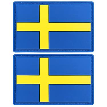 Imagem de JBCD Patch de bandeira da Suécia Patch tático sueco - Patch de gancho e laço de borracha PVC, pacote com 2