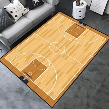 Imagem de Tapete para quadra de basquete, decoração de casa, estampado, grande área, para quarto de crianças, sala de jogos, tapete de borracha antiderrapante, tapete de ioga, durável, sem pelos, cristal