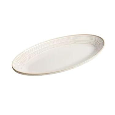 Imagem de Lata de lixo Prato grande de peixe cozido no vapor, 26cm/31cm/36cm, resistente a altas temperaturas, talheres ovais simples(36cm)