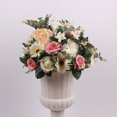 Imagem de Flores artificiais, peças centrais de bolas artificiais, flores falsas brancas grandes, rosa, hortênsia, arranjo de bola, peças centrais para festa, dia dos namorados, decoração de casa/A5