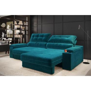 Imagem de Sofá Serena 4 lugares Suede 230cm - CIALAR MÓVEIS, Petróleo