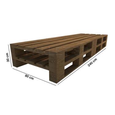 Imagem de Cama Pallet Solteiro 240x80x30 cm - Artesanal e Reutilizável - PALLET 