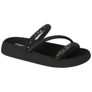 Imagem de Chinelo Flatform Tira Tripla Multi Preto Moleca 5469.121