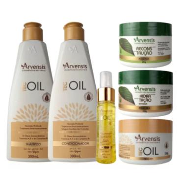 Imagem de Kit Arvensis Tec Oil 4 Itens + Mascara Reconstrução Hidratação