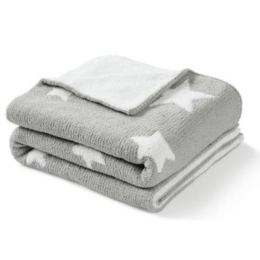 Imagem de Cobertor de bebê CREVENT Cozy Soft Warm Chenille 30x40cm Grey Star