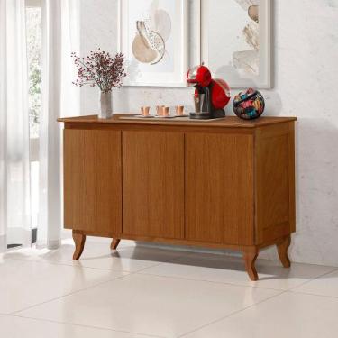 Imagem de Aparador Buffet Monterrey Castanho 3 Portas Vintage Design Retrô - CAS