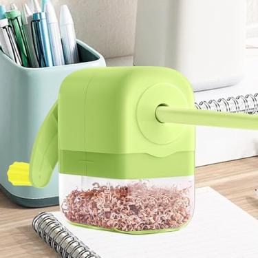 Imagem de Apontador manual com alça de papelaria, portátil, adequado para escritório, casa, verde