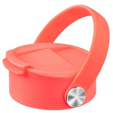 Imagem de Soledea Tampa flip para Hydro Flask boca larga 32 1,134 g com alça flexível, tampa de café de substituição para Hydro Flask, Simple Modern, ThermoFlask e mais garrafas de água de 350 ml - Laranja, 1