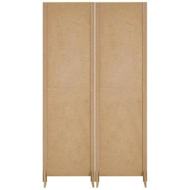 Imagem de Biombo 1 2 3 4 Folha Reto Repartido Painel Vazado Mdf Divisor Separador Divisória Ambiente Com Pé (2 Liso Fechado)