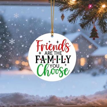 Imagem de 2 peças 2D enfeites de acrílico para pendurar exclusivos, pingente de árvore de Natal, presentes ideais para colegas de trabalho, chefe, empregada, enfeite de Natal (vermelho, preto, verde)