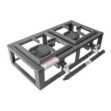 Imagem de FOGÃO INDUSTRIAL FOGAREIRO INDUSTRIAL MESA 2 BOCAS - 20X20 - B.P - Grelha de Aço