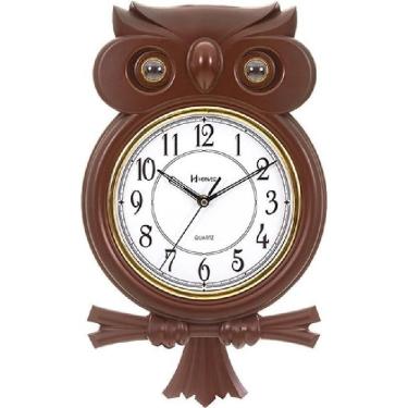 Imagem de Relógio Parede Coruja Pêndulo Musical Herweg 530006-84