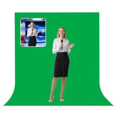 Imagem de BEIYANG Tela verde de 1,5 m x 1,8 m, tela verde com fundo verde, tecido não refletivo, tela verde resistente a vincos, fundo fotográfico para sessão de vídeo em estúdio fotográfico Chromakey