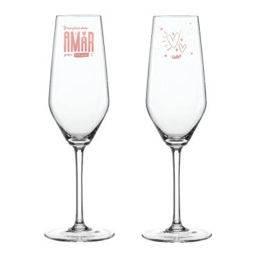 Imagem de Taça de Champagne Decorada -170ml TAÇA DE CHAMPAGNE - DESEJAR O BEM AMOR