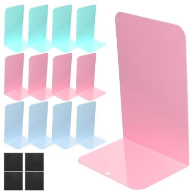 Imagem de 6 pares de suportes de livros de metal para prateleiras, escritório, suporte de livros, biblioteca, suporte para livros pesados, mesa, casa, estante escolar