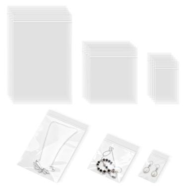 Imagem de Golden State Art Pacote com 600 sacos plásticos pequenos para joias, mini saquinhos, 3 tamanhos sortidos, 5 x 7 cm, 5 x 10 cm, 3 mm de espessura, sacos transparentes para joias, contas, artesanato