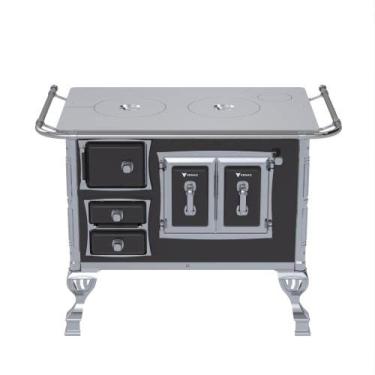 Imagem de Fogão a Lenha N 1 Sec Chapa de Aluminio Preto Sem Tampa Saida Direita