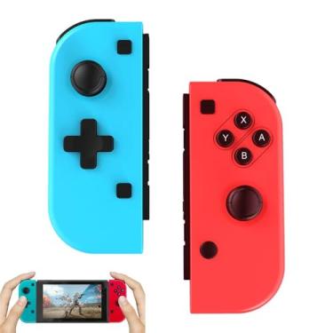 Imagem de NT6X Compatible with Switch Joy-Con Controller, Wireless Bluetooth Compatible Gamepad, Red and Blue - PlayStation 4