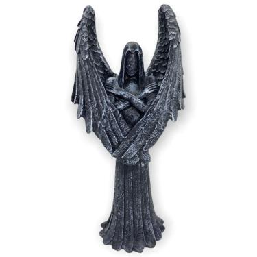 Imagem de Castiçal Anjo Negro Fêmea Ou Macho Resina 25Cm-Selecione Cor