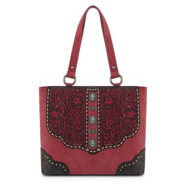 Imagem de Montana West Bolsa feminina ocidental bordada de ombro, Ferramenta-preta, Large