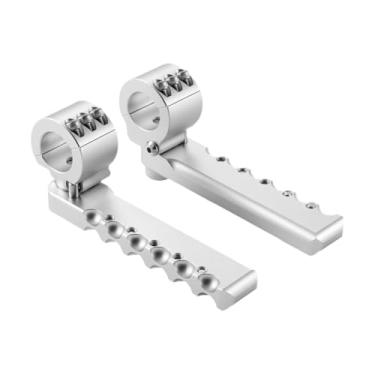 Imagem de FJMQHU 2 Apoios de Pé Dianteiros para Estrada, Braçadeiras Dobráveis, Apoios de Pé para Estrada com Kit de Fixação para R1300GS, Prata