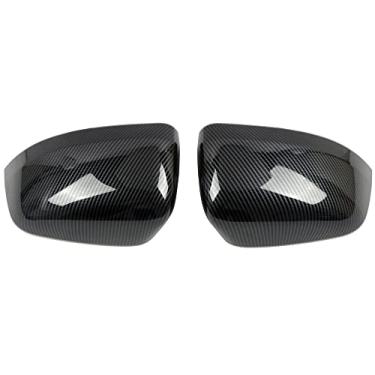 Imagem de Bishop Tate Para Dodge Durango 2011-2022 carro retrovisor retrovisor lateral porta espelho decoração capa guarnição ABS fibra de carbono preto 2 peças