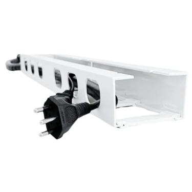 Imagem de Organizador de fios e trilhos para cabos, gerenciamento de cabos sob a mesa, configurações de jogos, ocultação de cabos, canaletas para cabos(2 - Metros Branco)