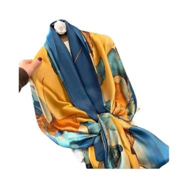 Imagem de Lenço de primavera feminino design de luxo material de poliéster lenço