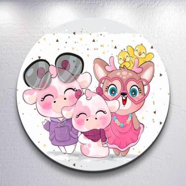 Imagem de Decoração infantil festa com painel redondo capa Animais Diversos Cute